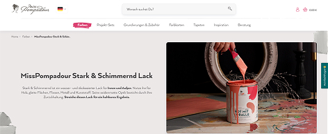 Onlineshop of the Shopware customer "Miss Pompadour"